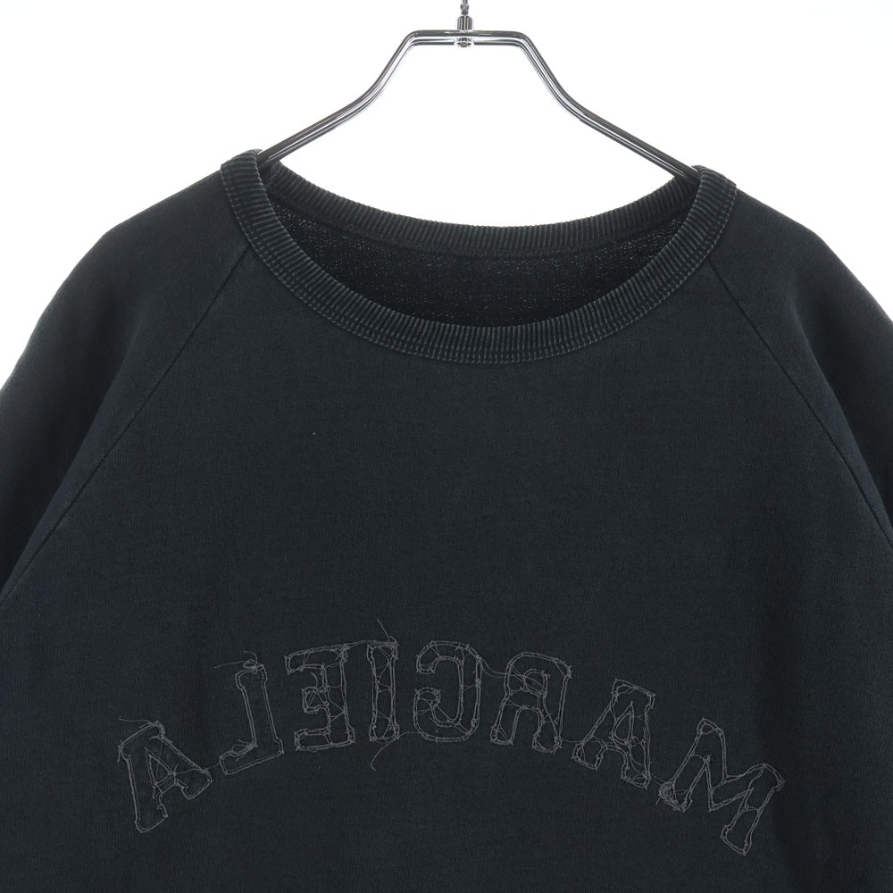 Maison Margiela(メゾンマルジェラ) 25SS ロゴ刺繍 スリーブカットオフ スウェット リバーシブル 半袖トレーナー ブラック