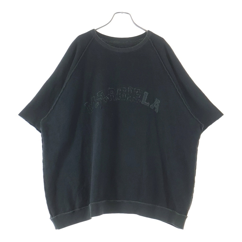 Maison Margiela(メゾンマルジェラ) 25SS ロゴ刺繍 スリーブカットオフ スウェット リバーシブル 半袖トレーナー ブラック
