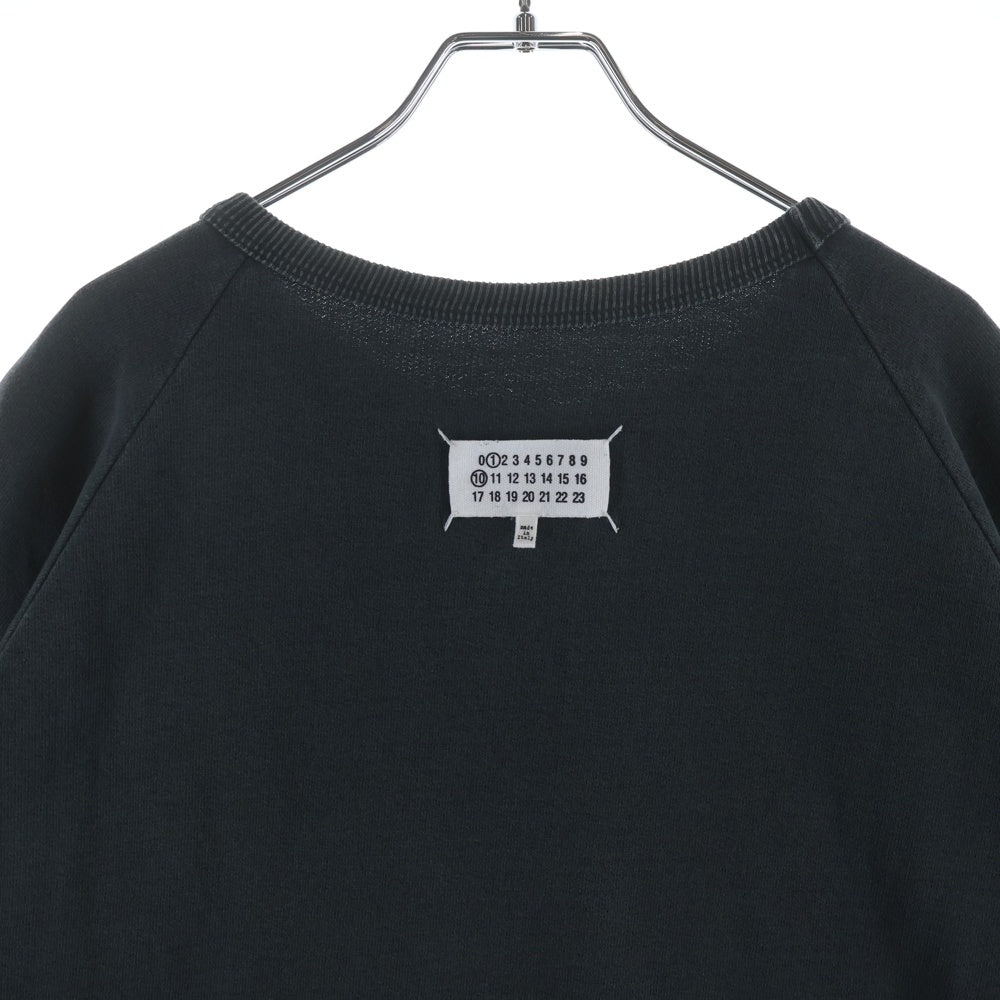 Maison Margiela(メゾンマルジェラ) 25SS ロゴ刺繍 スリーブカットオフ スウェット リバーシブル 半袖トレーナー ブラック