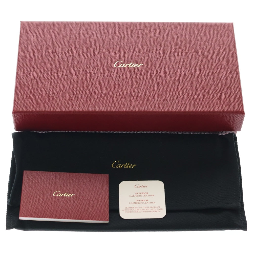 Cartier(カルティエ) ウォレット Cドゥ カルティエ フラップ付き ロングウォレット カーフスキン 長財布 ブラック レディース