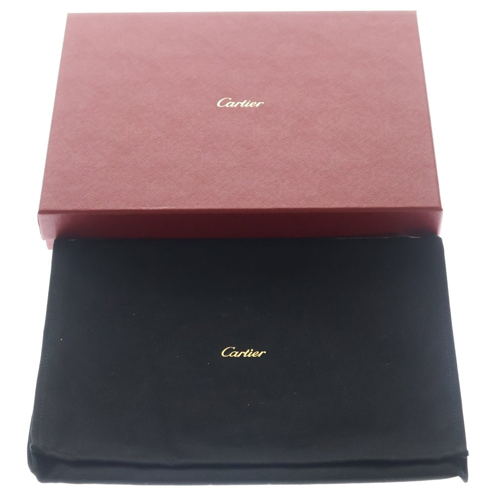 Cartier(カルティエ) ドゥーブルC ドゥ カルティエ フラップ付き クラッチバック ハンドバッグ ブラック レディース