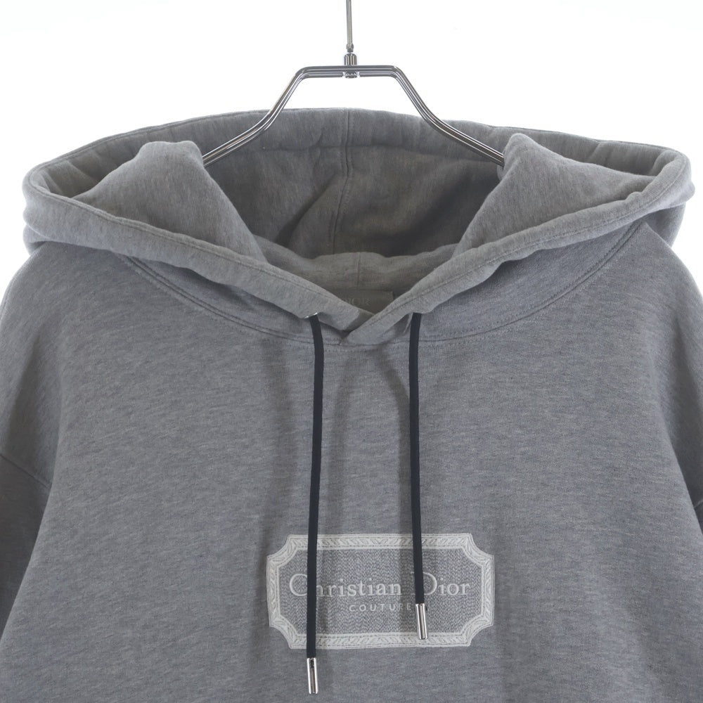 DIOR(ディオール) 3SS COUTURE EMBROIDERED RELAX FIT HOODIE クチュール 刺繍ロゴ スウェットプルオーバーパーカー グレー 243J691A0531