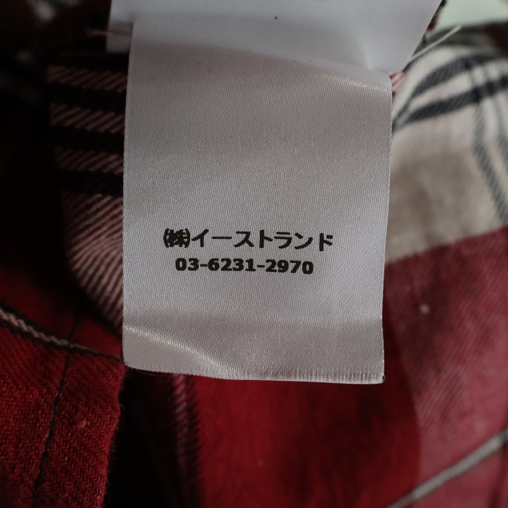 OFF-WHITE(オフホワイト) 19SS Diag Zip Check Shirt バックプリント チェック ジップアップ 長袖シャツ レッド OMGA077S19D21017