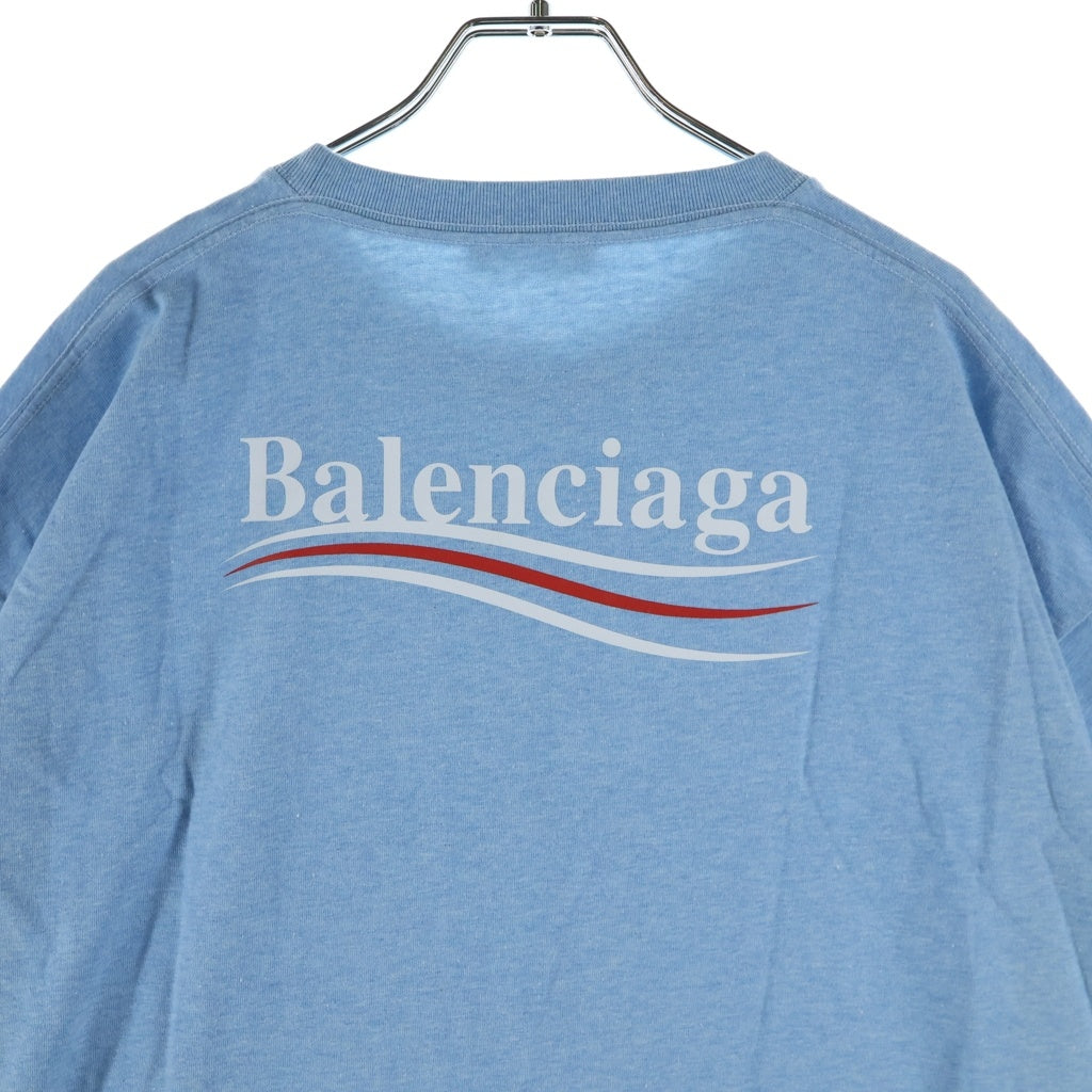 BALENCIAGA(バレンシアガ) キャンペーンロゴプリント クルーネック 半袖Tシャツ カットソー ブルー 570803 TBV42