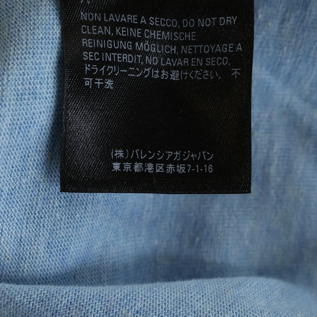 BALENCIAGA(バレンシアガ) キャンペーンロゴプリント クルーネック 半袖Tシャツ カットソー ブルー 570803 TBV42