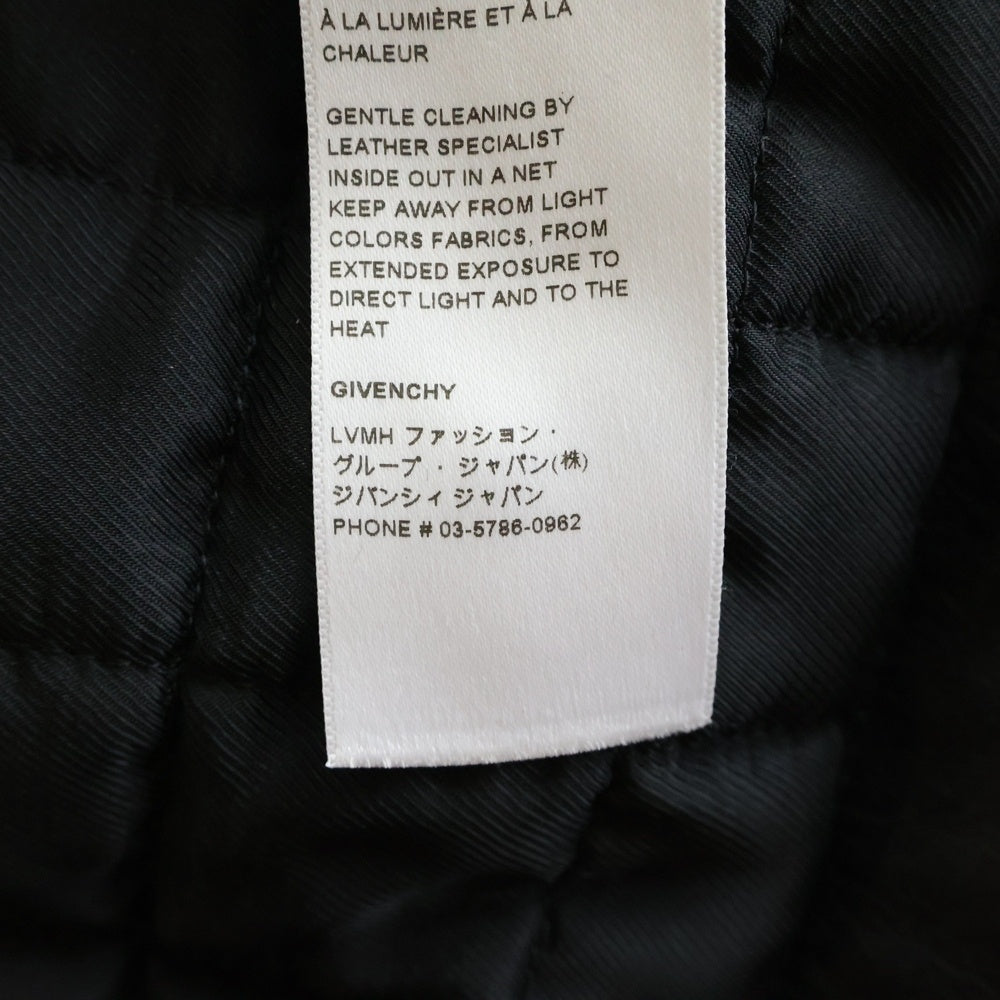 GIVENCHY(ジバンシィ) Leather Crop Biker Jacketレザー クロップ バイカー ジャケット レイヤード ショートブルゾン ブラック レディース BW00DY610U
