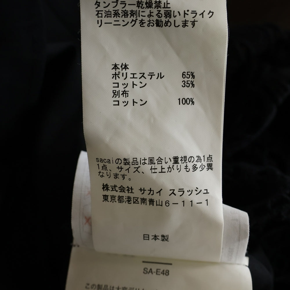 Sacai(サカイ) レース 切り替え ドレスシャツ 長袖 ブラック レディース 18-03879