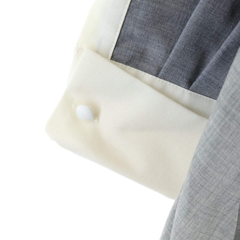 Sacai(サカイ) 21SS レイヤードデザイン バックプリーツ シャツワンピース グレー レディース 21-05524