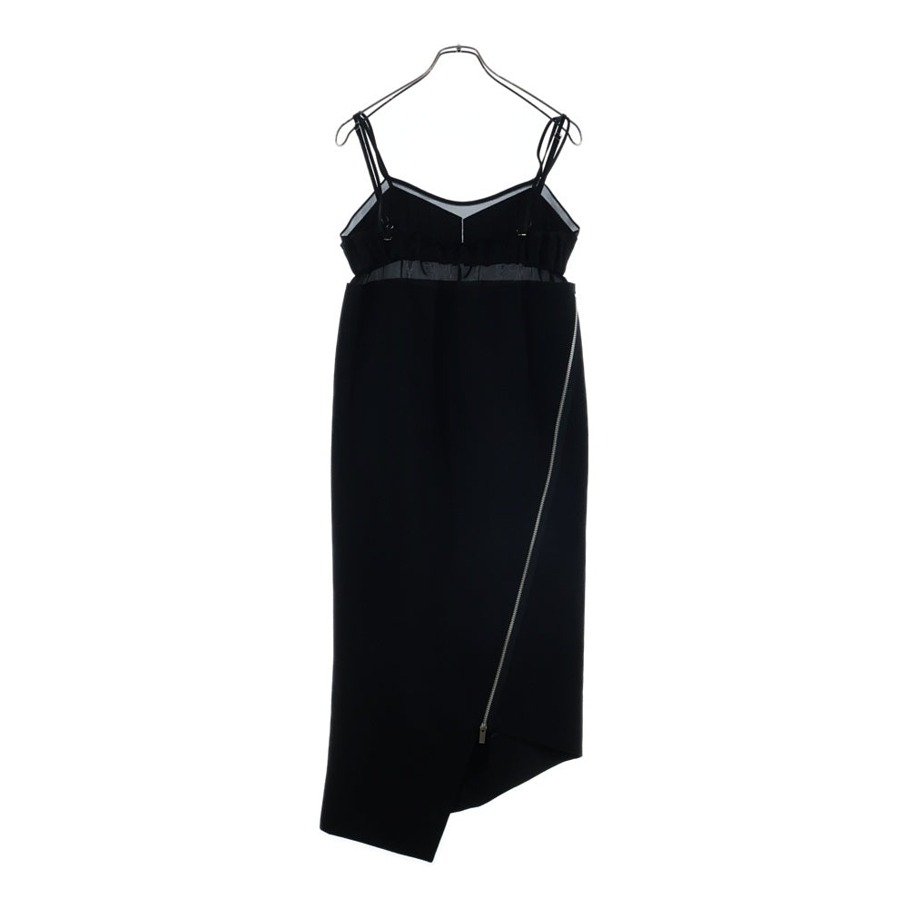 Sacai(サカイ) 22AW Wool MELTON Sheath Dress ウール メルトン シース ドレス ワンピース ブラック レディース 22-06260