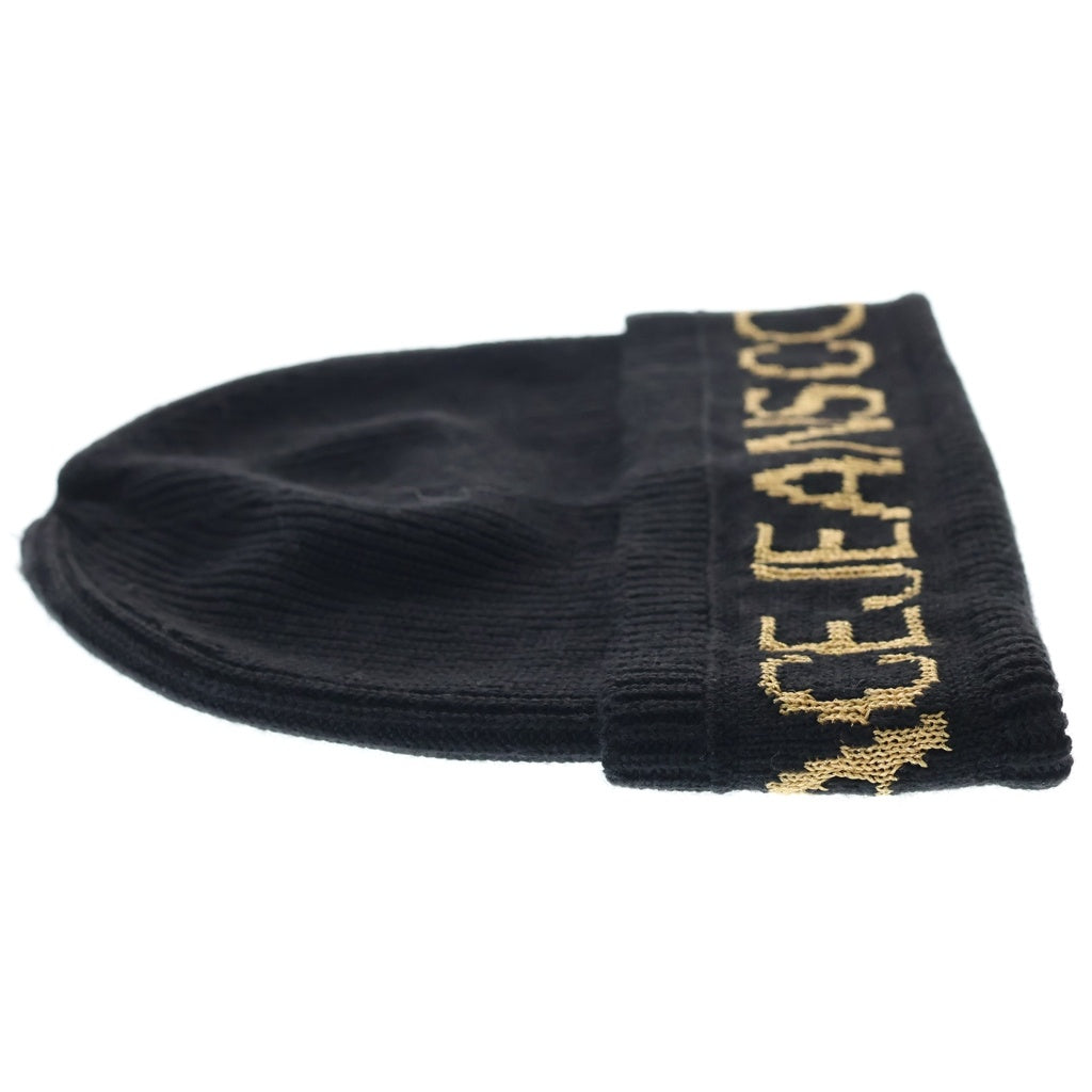 VERSACE(ヴェルサーチ) ロゴジャガード ニットキャップ 帽子 ブラック 73GAZK40