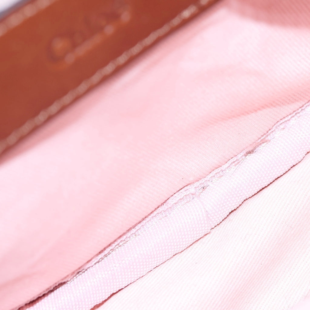 Chloe(クロエ) コーデュロイ ミニ ロゴショルダーバッグ ピンク レディース
