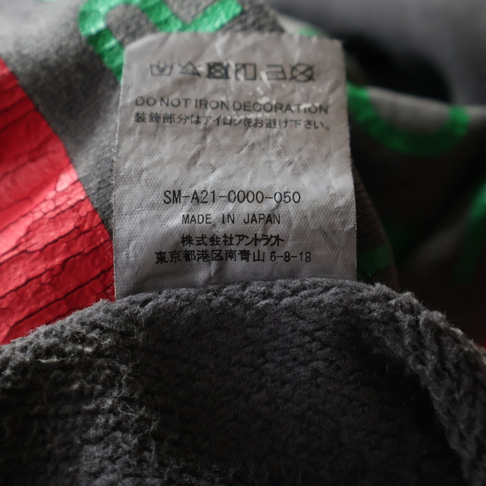 SAINT MICHAEL(セントマイケル) 21AW ×DENIM TEARS デニムティアーズロゴプリント クルーネック スウェットトレーナー チャコールグレー SM-A21-0000-050