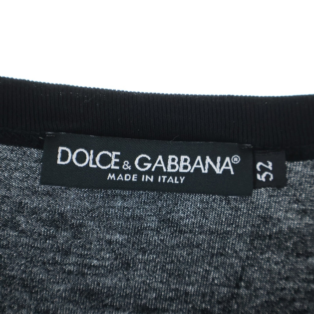 DOLCE & GABBANA(ドルチェアンドガッバーナ) ロゴ刺繡 クルーネック ロングスリーブ長袖Tシャツカットソー ブラック G8KF6Z