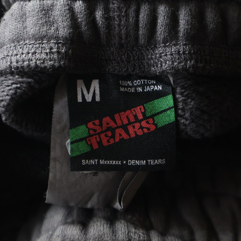 SAINT MICHAEL(セントマイケル) 21AW ×DENIM TEARS STT SWT PANTS SNTTRS デニムティアーズロゴプリント スウェットロングパンツ チャコールグレー SM-A21-0000-052