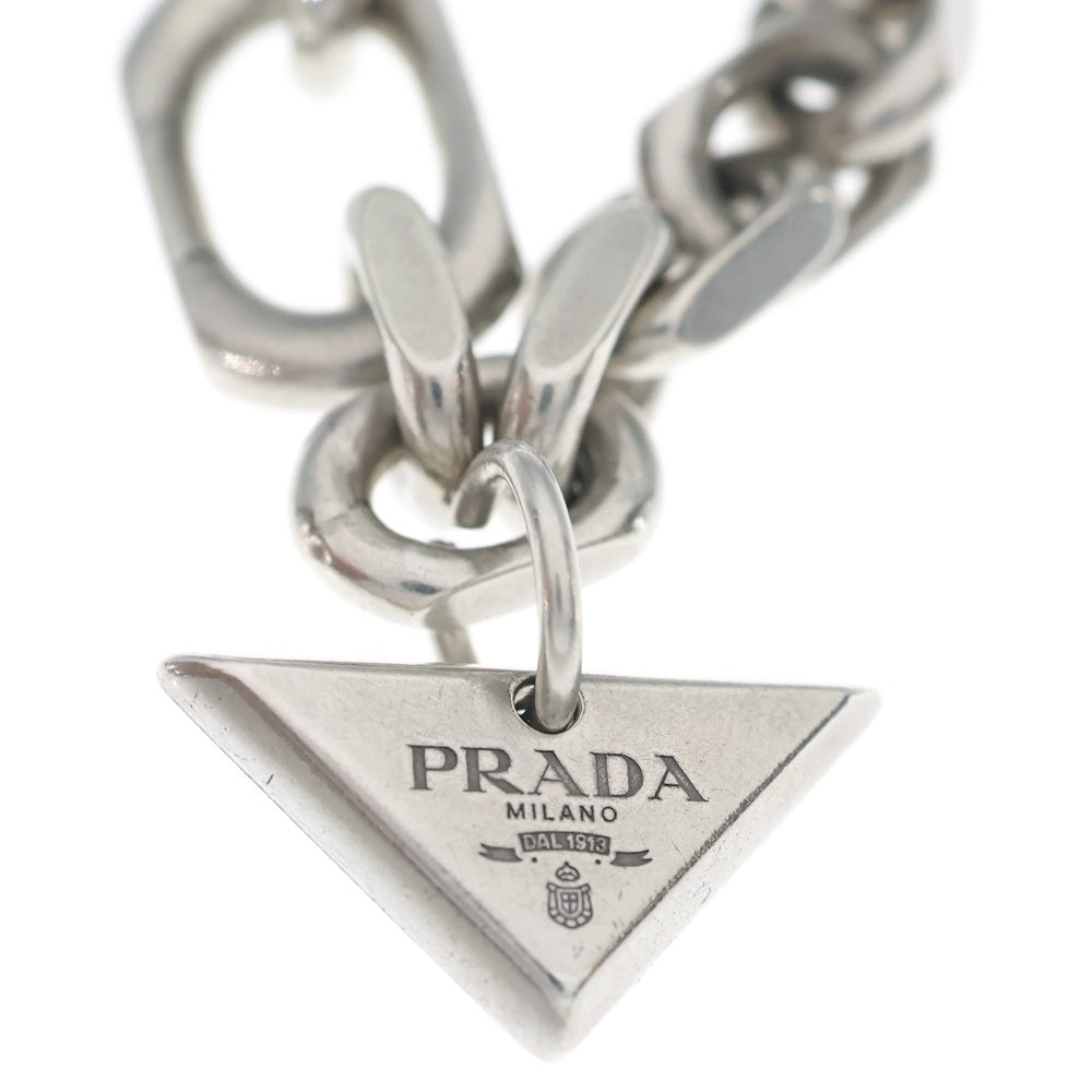 PRADA(プラダ) ロゴプレート リンク ブレスレット シルバー 2JB303