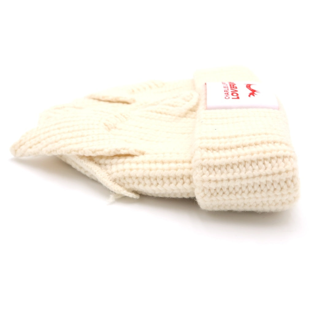 CHARLES JEFFREY LOVERBOY(チャールズジェフリーラバーボーイ) CHUNKY EARS BEANIE チャンキー イアーズ ニット ビーニー 帽子 ホワイト