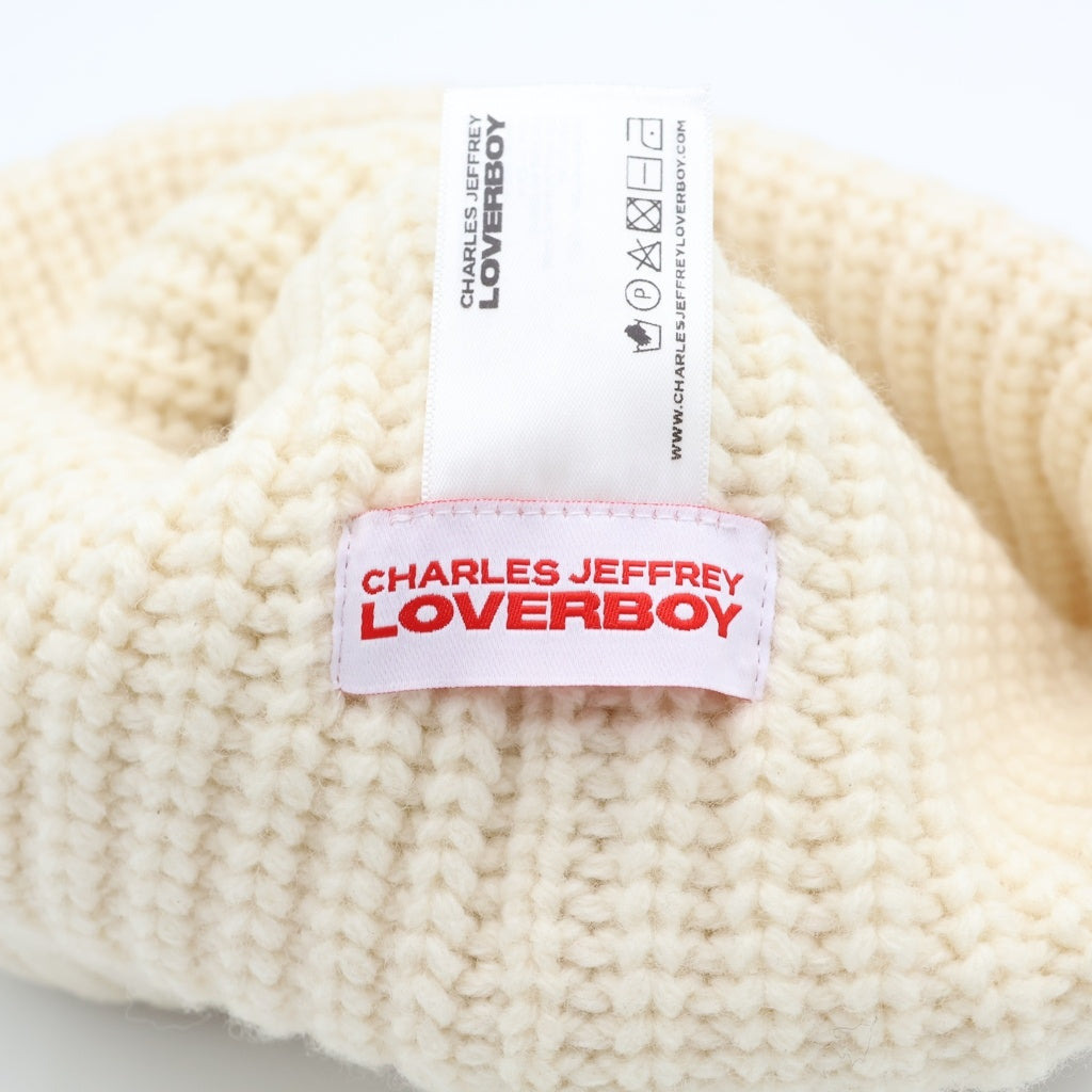CHARLES JEFFREY LOVERBOY(チャールズジェフリーラバーボーイ) CHUNKY EARS BEANIE チャンキー イアーズ ニット ビーニー 帽子 ホワイト