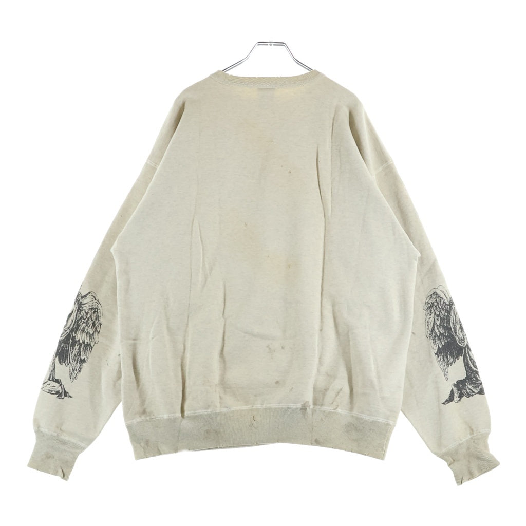SAINT MICHAEL(セントマイケル) 23AW ARS_CREW SWEAT MR ARIES アリエス プリント クルーネックスウェットトレーナー グレー SM-A23-0000-C02