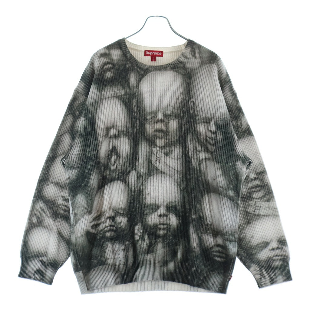 SUPREME(シュプリーム) 23AW H.R. GIGER SWEATER ギーガー ニットセーター ホワイト/グレー