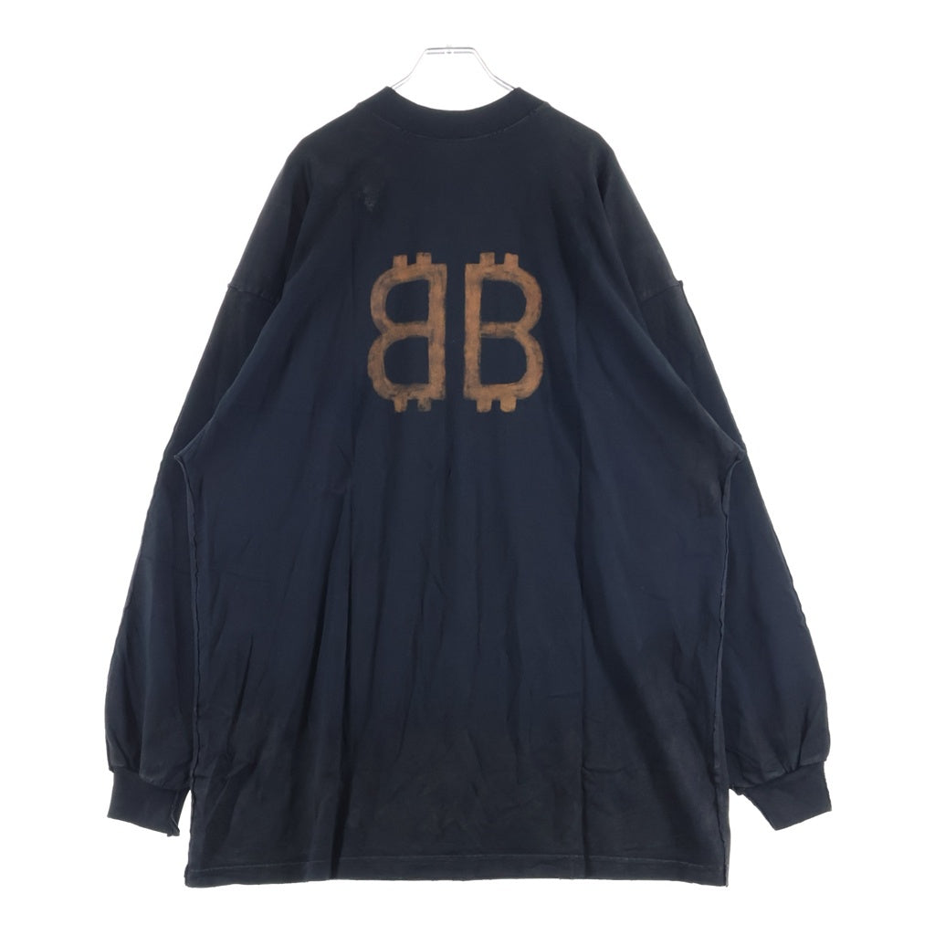BALENCIAGA(バレンシアガ) 24AW ZL/S Double Front T-Shirts パリムーンプリント ロングスリーブ 長袖Tシャツカットソー ブラック 791613 TQVY2
