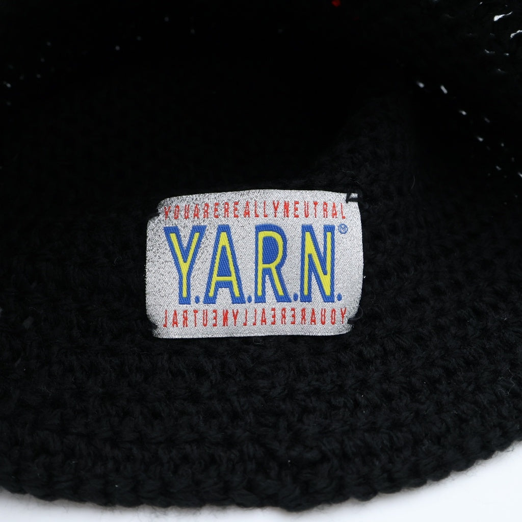 Y.A.R.N(ヤーン) 24AW 3D Duble Cross Handmade Knit Hat ハンドメイド ダブルクロス ニットキャップ 帽子 ブラック レディース