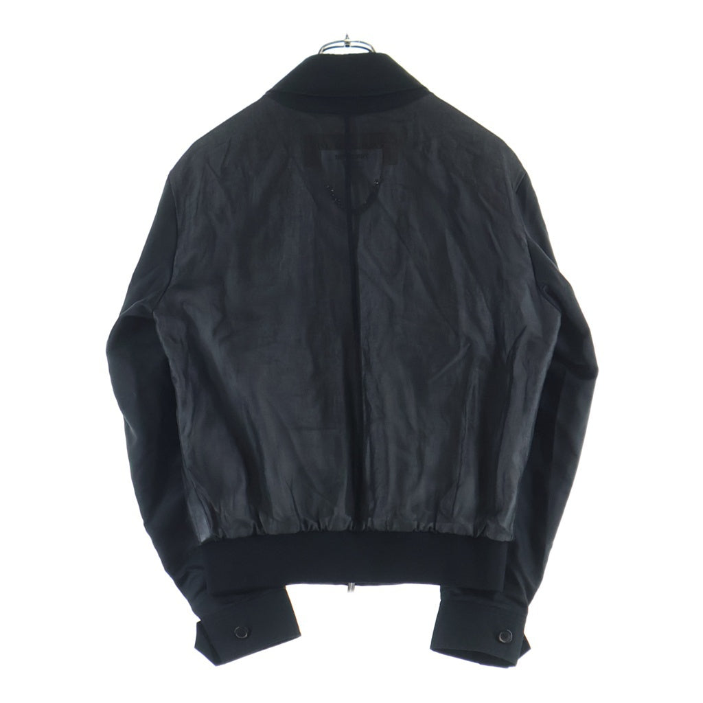 BURBERRY(バーバリー) 19SS Riccardo Tisci リカルドティッシ期 ジャケット コットン キュプラ 異素材切替 ジップアップ ジャケット ブルゾン ブラック 4558223