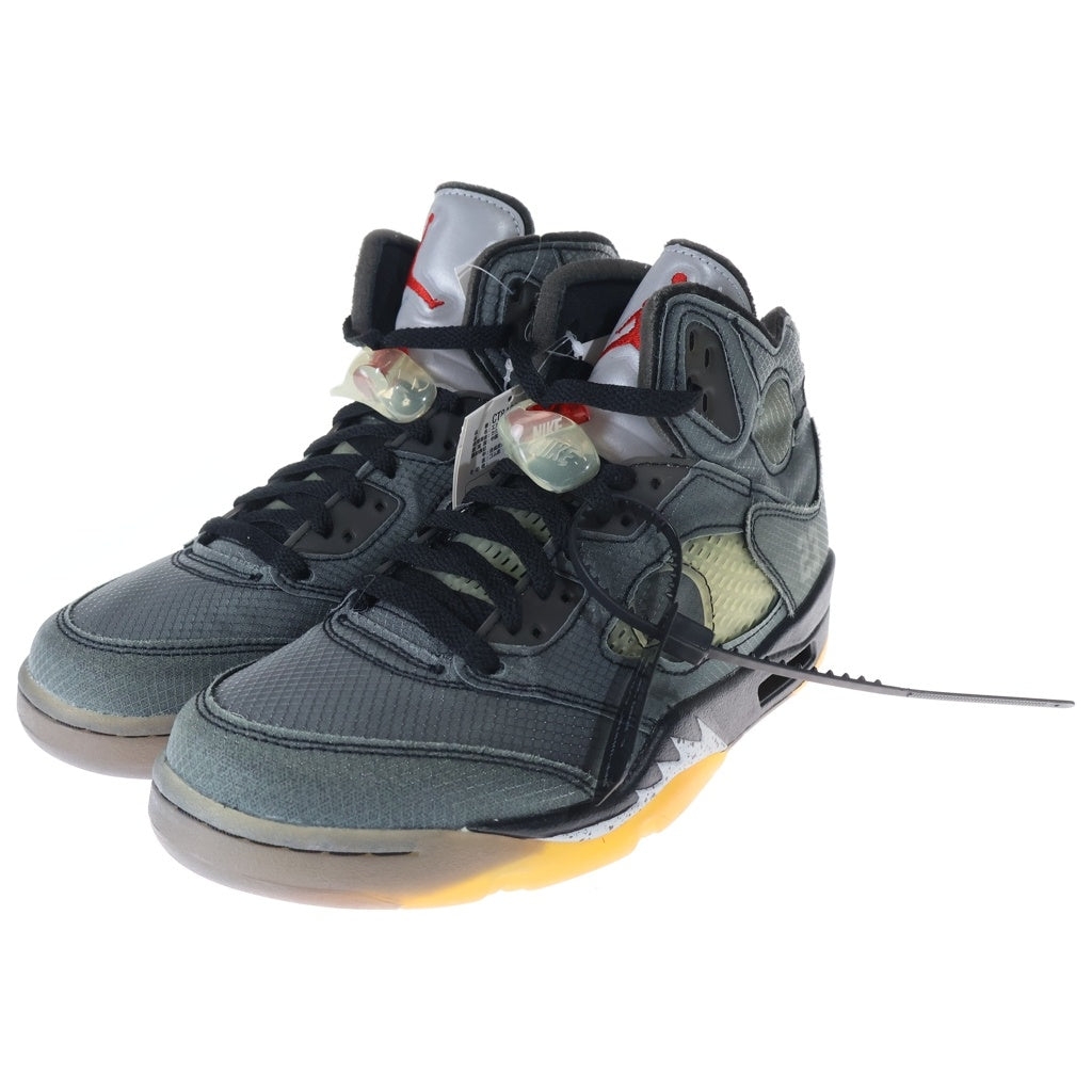 NIKE(ナイキ) ×OFF-WHITE AIR JORDAN 5 RETRO SP CT8480-001 オフホワイト エアジョーダン5 レトロ ハイカットスニーカー ブラック US8.5/26.5cm