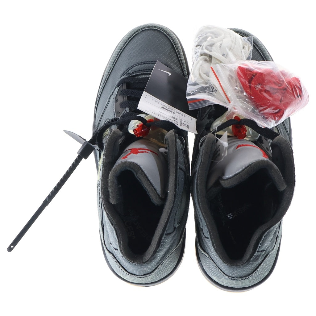 NIKE(ナイキ) ×OFF-WHITE AIR JORDAN 5 RETRO SP CT8480-001 オフホワイト エアジョーダン5 レトロ ハイカットスニーカー ブラック US8.5/26.5cm