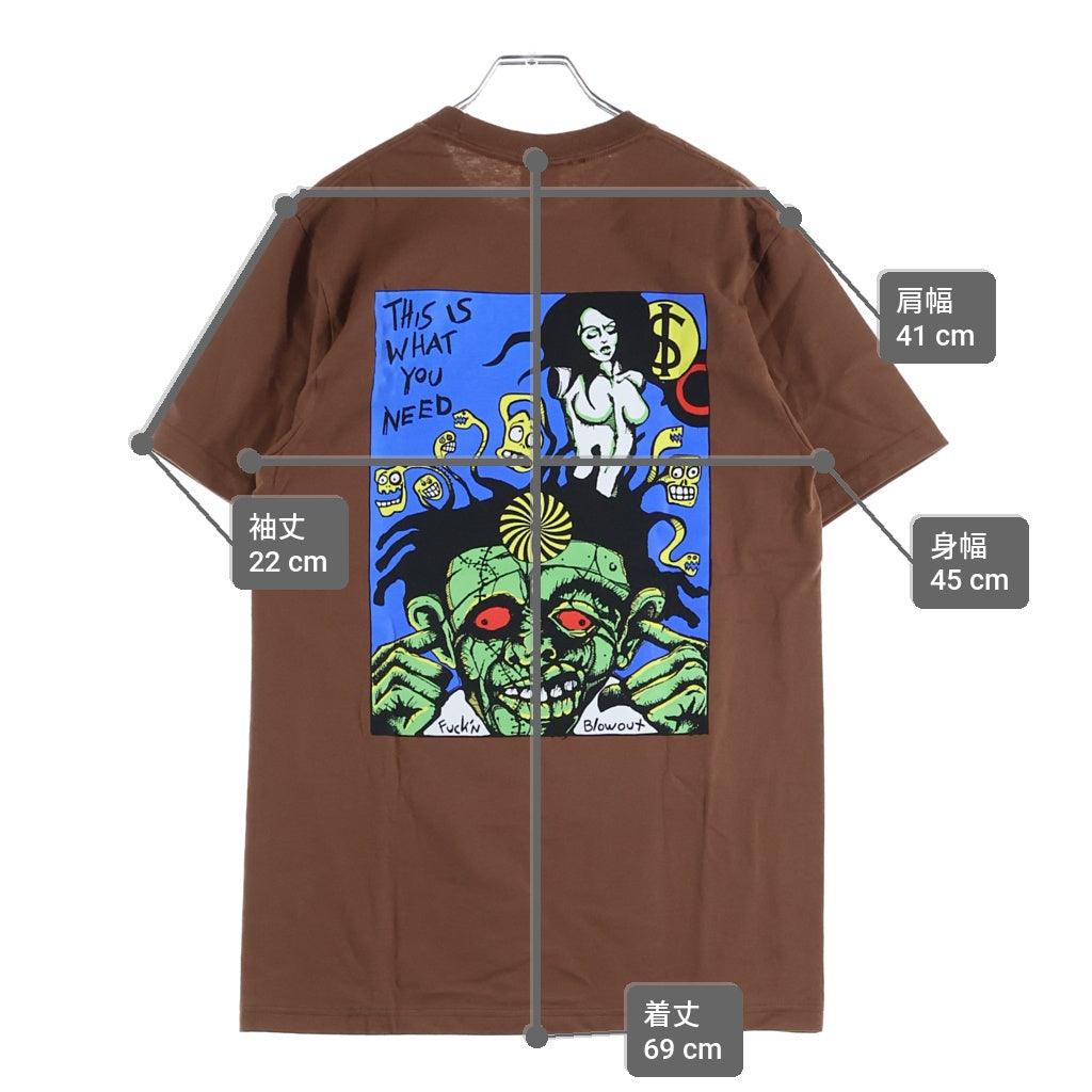 SUPREME(シュプリーム) 25AW Fuckin Blowout Tee ファッキン ブローアウト プリント クルーネック 半袖Tシャツ カットソー ブラウン
