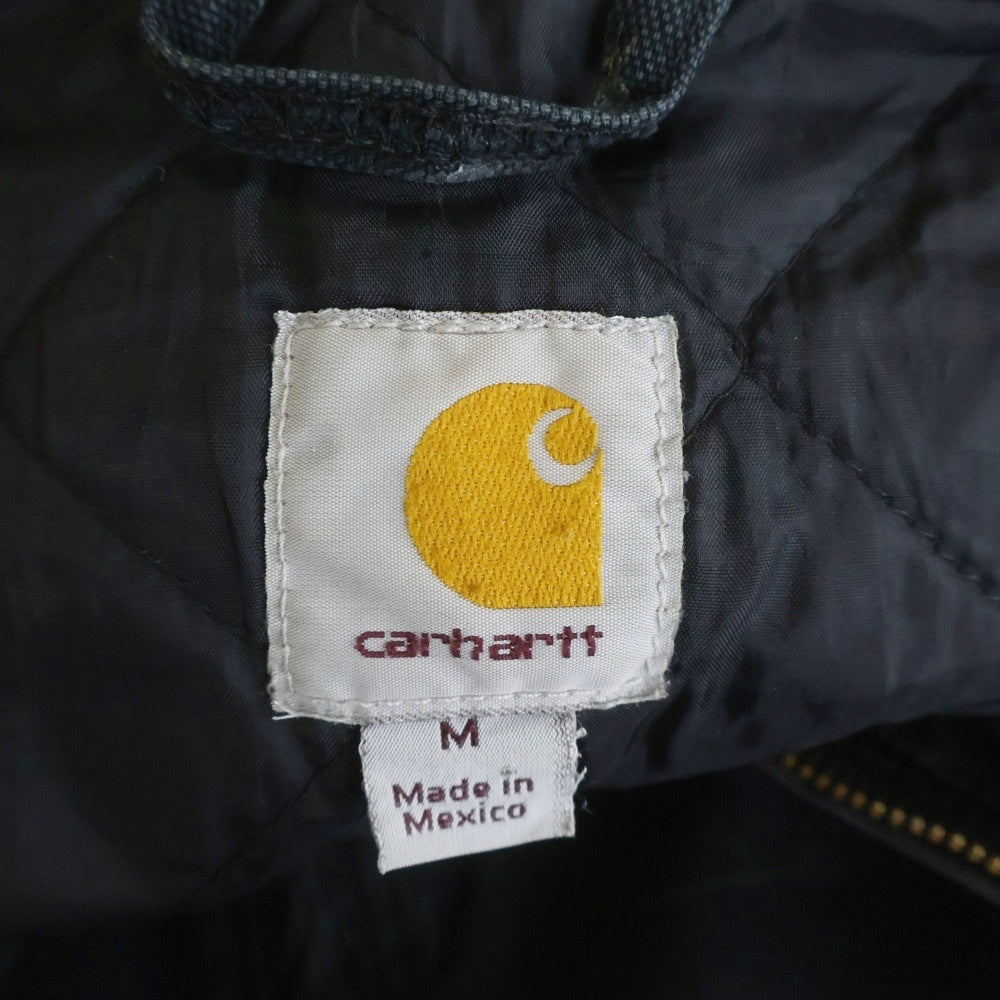 CARHARTT(カーハート) ダック地 ペイント 裏地キルティング ジップアップ パーカー ジャケット ブラック 100733 001
