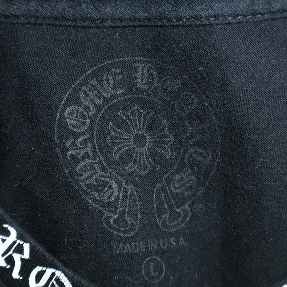 CHROME HEARTS(クロムハーツ) NECK LOGO L/S TEE ネックロゴプリント長袖Tシャツ ブラック/ホワイト