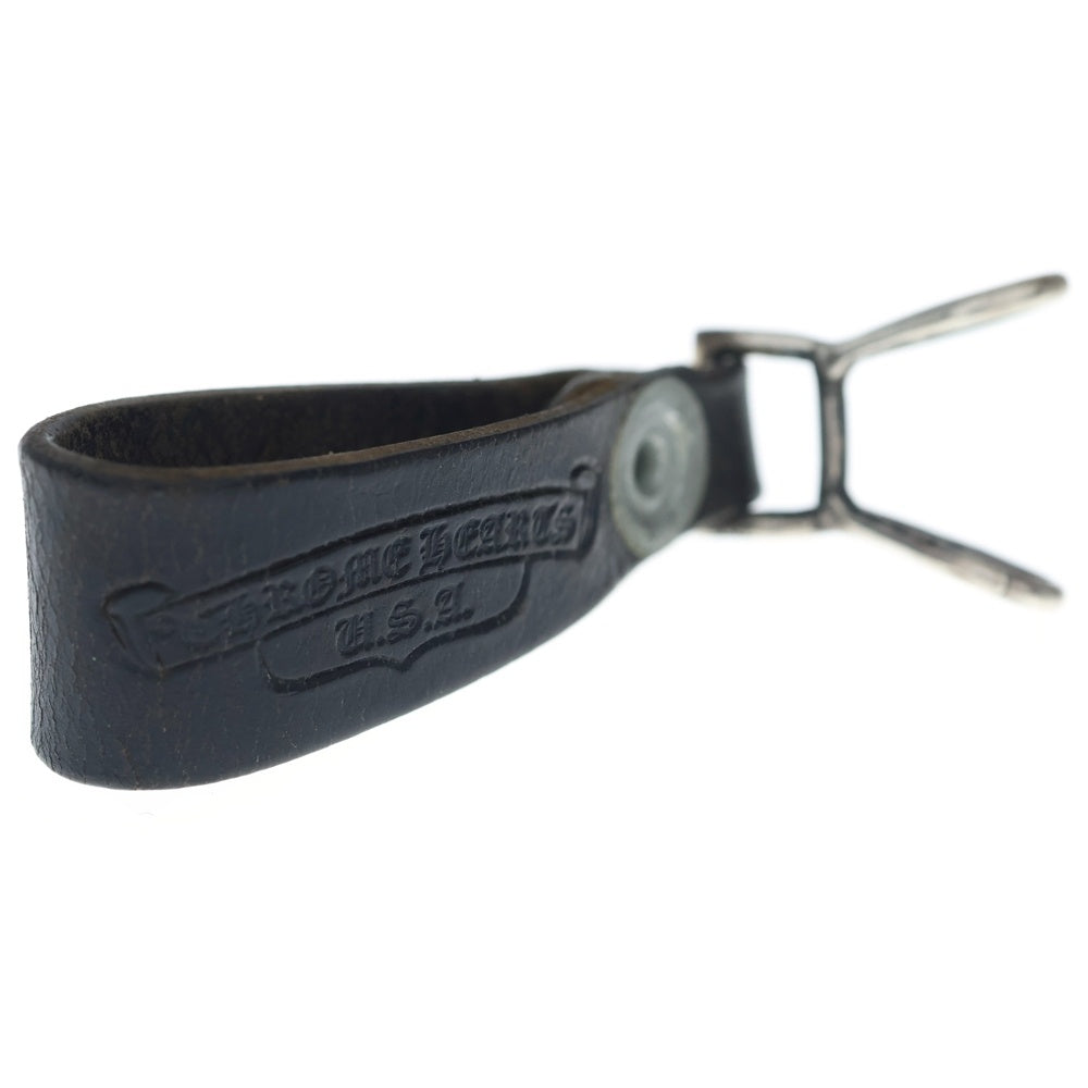 CHROME HEARTS(クロムハーツ) BELT LOOP BSフレアボタンレザーベルトループ シルバー/ブラック BCA401