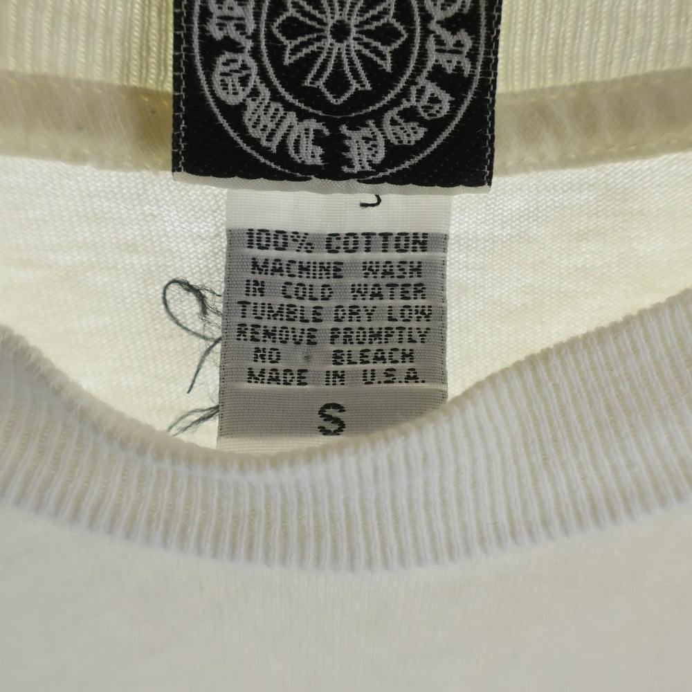 CHROME HEARTS(クロムハーツ) OLD US SCRL L/S TEE 星条旗 スクロールロゴ プリント 長袖Tシャツ カットソー ホワイト