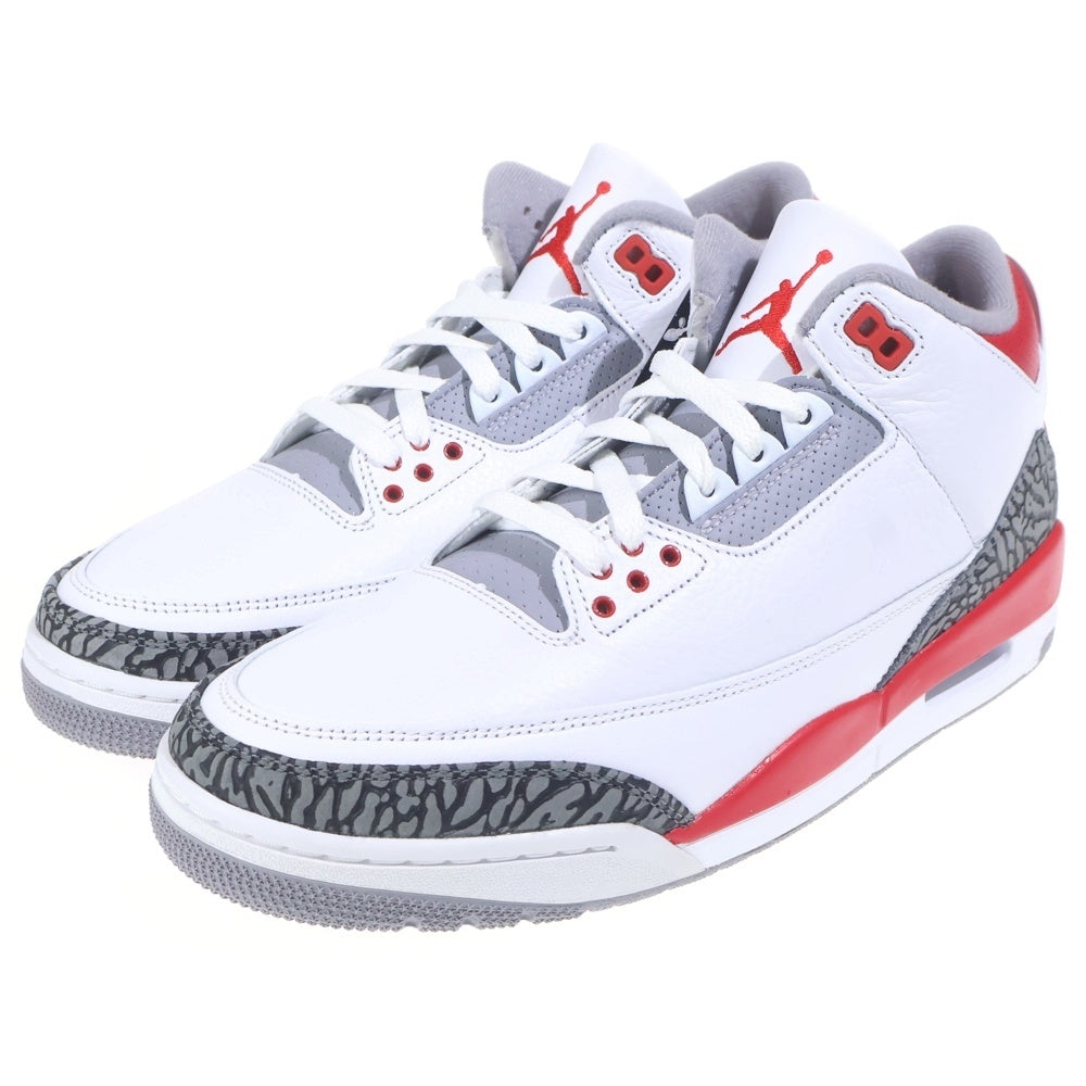 NIKE(ナイキ) AIR JORDAN 3 Retro OG Fire Red エアジョーダン3 レトロ OG ファイヤーレッド ハイカットスニーカー ホワイト/レッド US11/29cm