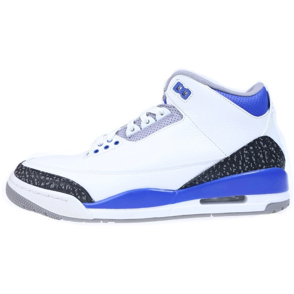 NIKE(ナイキ) AIR JORDAN 3 RETRO Racer Blue エアジョーダン3 レーサーブルー ハイカットスニーカー ホワイト US11/29cm CT8532-145