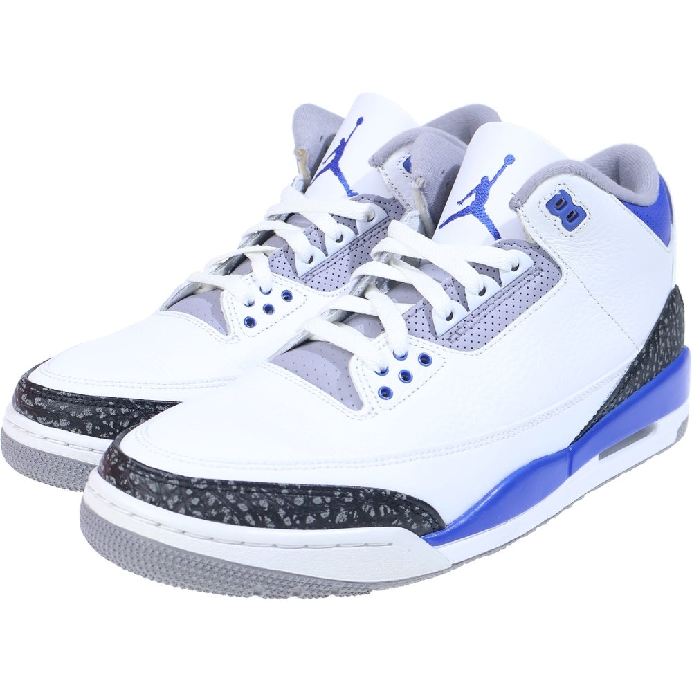 NIKE(ナイキ) AIR JORDAN 3 RETRO Racer Blue エアジョーダン3 レーサーブルー ハイカットスニーカー ホワイト US11/29cm CT8532-145