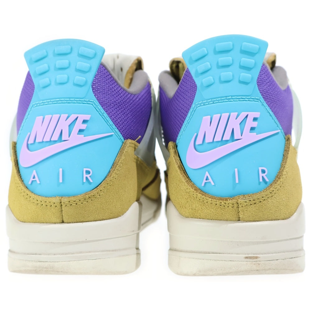 NIKE(ナイキ) ×UNION AIR JORDAN 4 SP DESERT MOSS DJ5718-300 ユニオン エアジョーダン4 デザートモス ハイカットスニーカー イエロー/パープル US9.5/27.5cm
