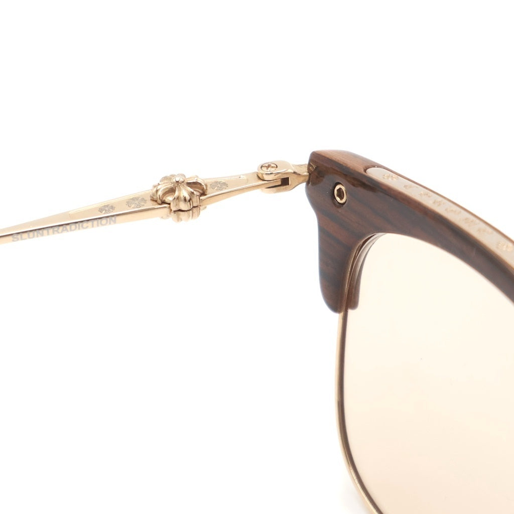 CHROME HEARTS(クロムハーツ) SLUNTRADICTION クロスボール ハーフリム ウェリントン サングラス アイウェア メガネ 眼鏡 ゴールド