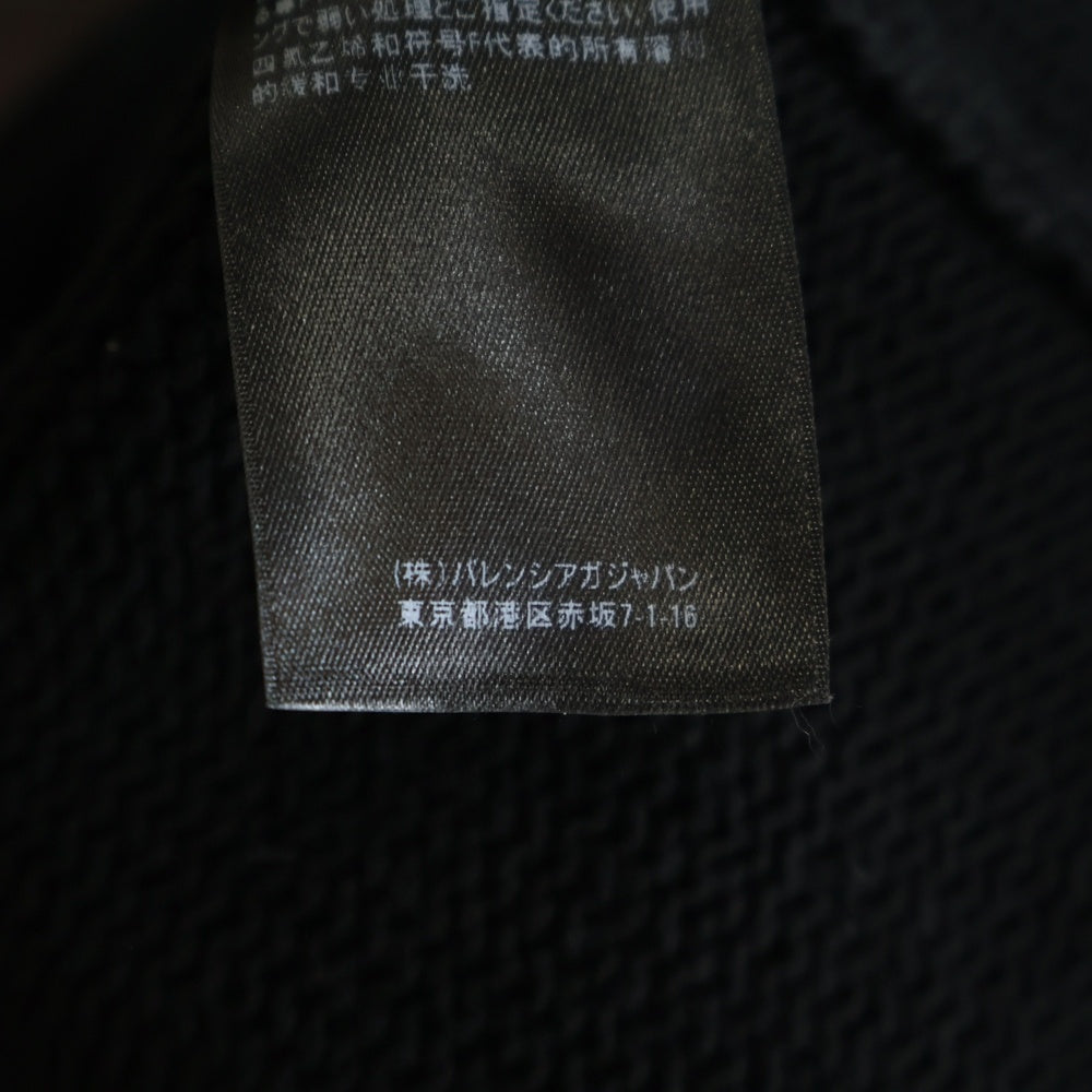 BALENCIAGA(バレンシアガ) Braided Knit V-Neck Sweater ブレイドニット Vネック ロゴ刺繍 バックプリント コットン ニット セーター ブラック 662727 T3214