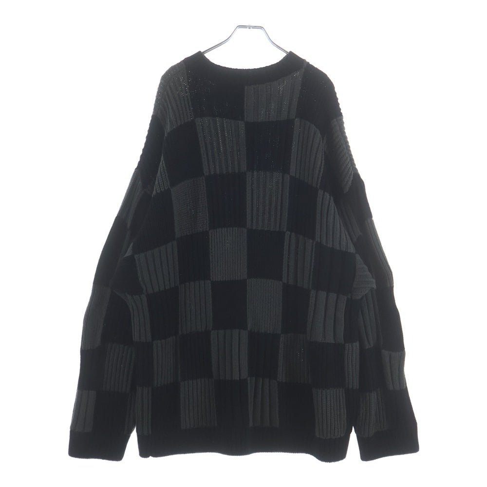 BALENCIAGA(バレンシアガ) チェック コットン ニット セーター ブラック/グレー 646679 T3192