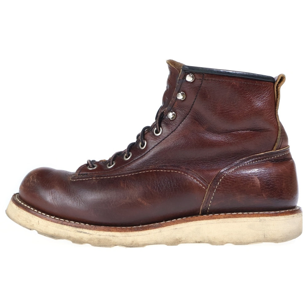 RED WING(レッド ウイング) LINEMAN BOOTS ラインマン レースアップ ブーツ ブラウン US8/26cm 2906