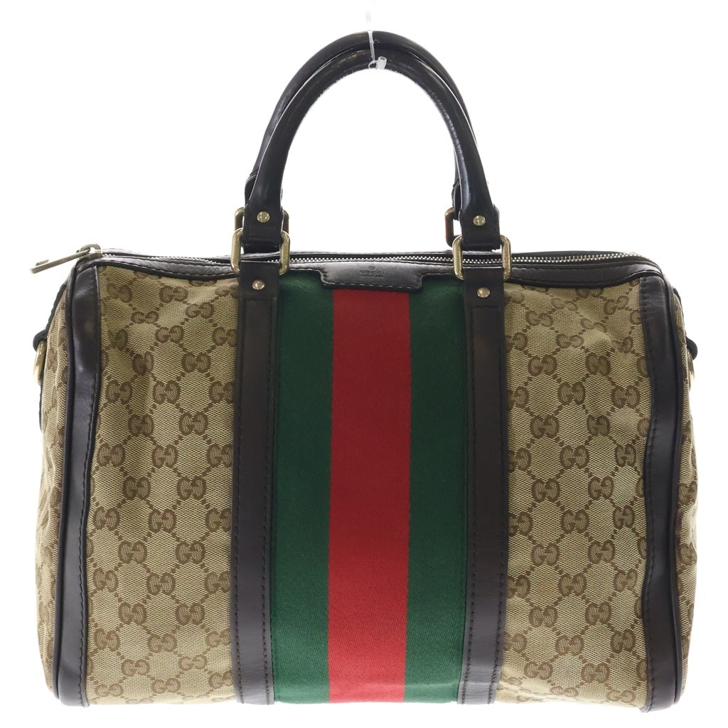 GUCCI(グッチ) シェリーライン 2Way ミニ ボストン ハンドバッグ ブラウン 247205 レディース