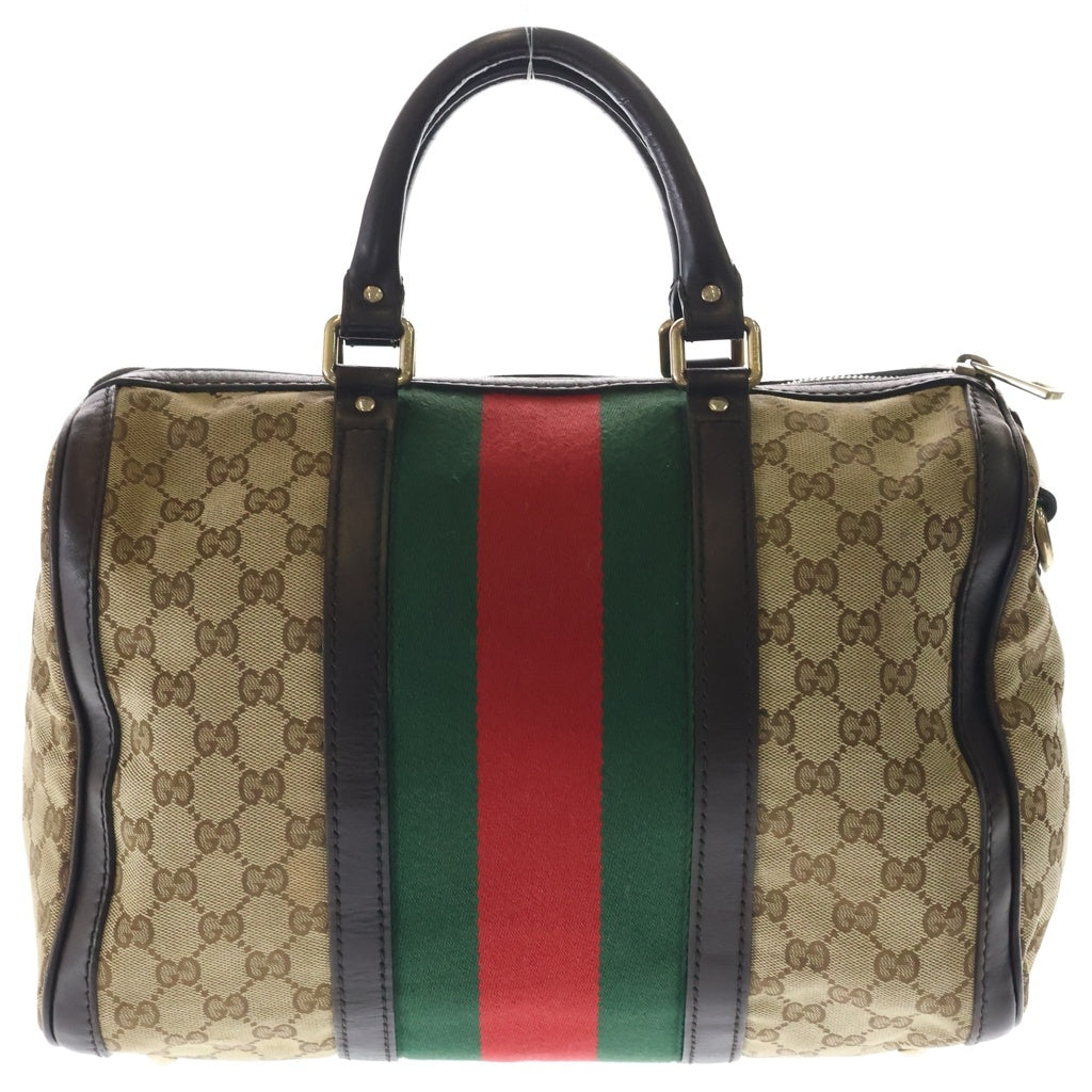 GUCCI(グッチ) シェリーライン 2Way ミニ ボストン ハンドバッグ ブラウン 247205 レディース