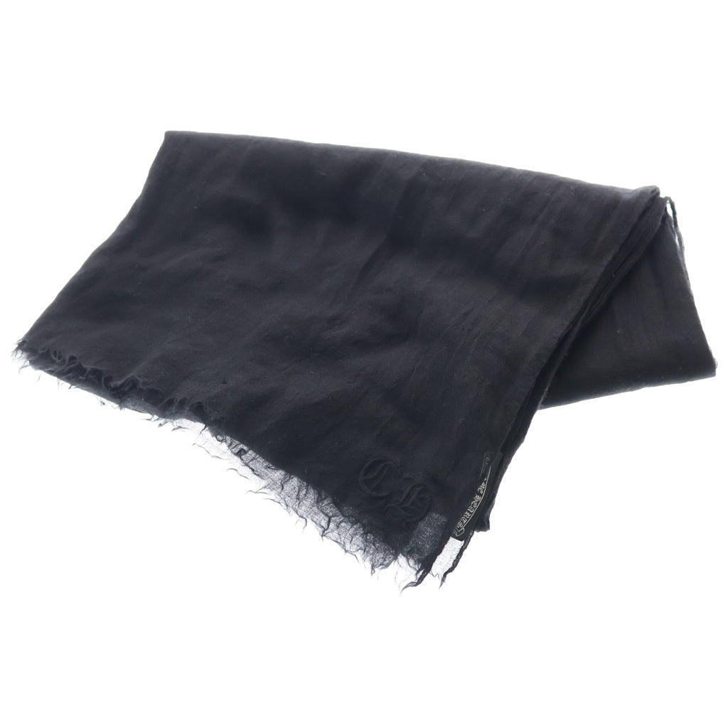 CHROME HEARTS(クロムハーツ) SCARF APPLE A DAY CH 刺繍 ウールスカーフ ストール マフラー ブラック