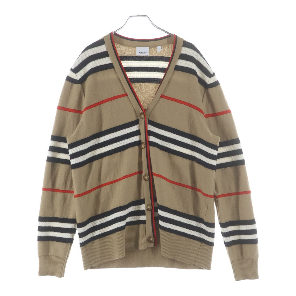 BURBERRY(バーバリー) ボーダーニットカーディガン ブラウン レディース 8084328