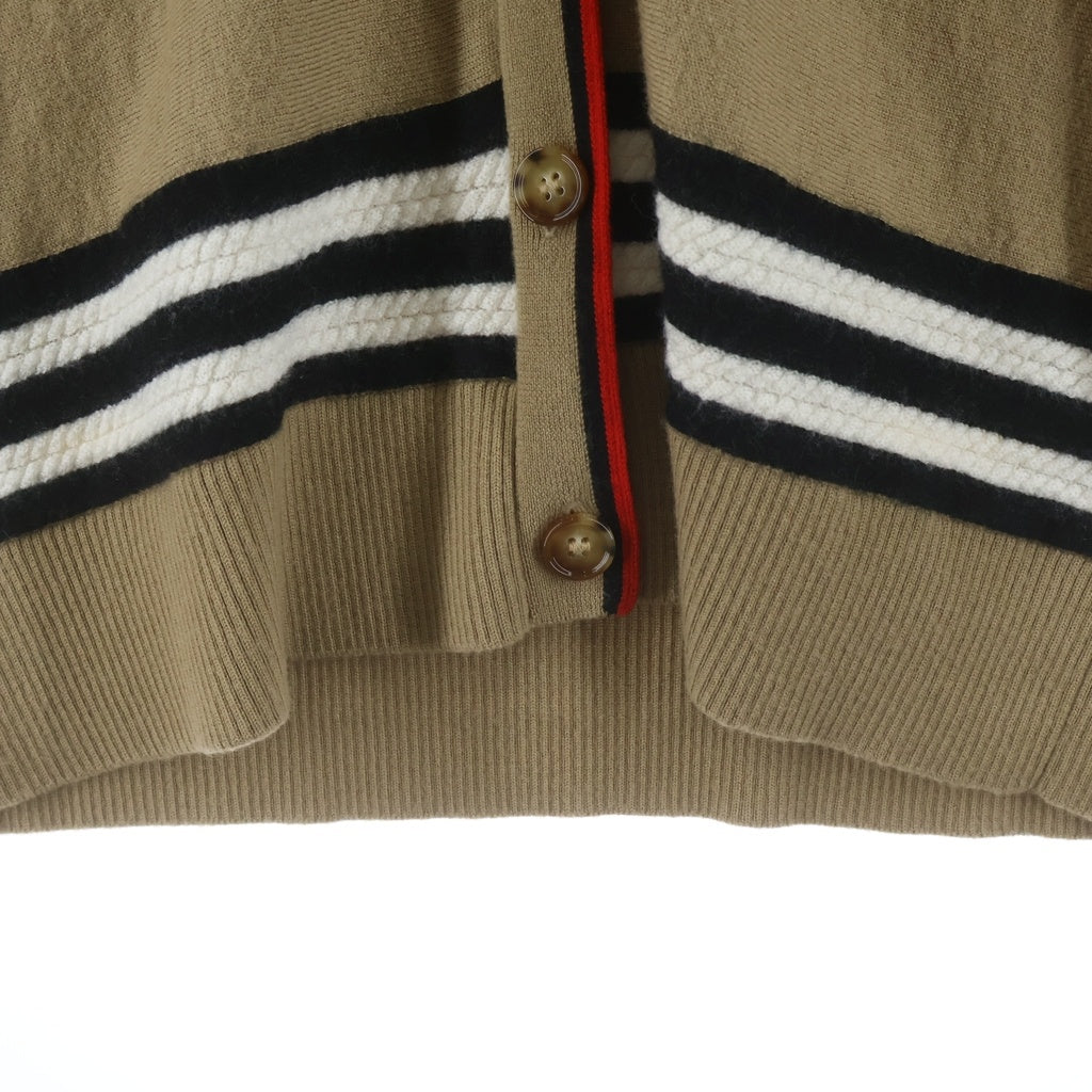BURBERRY(バーバリー) ボーダーニットカーディガン ブラウン レディース 8084328