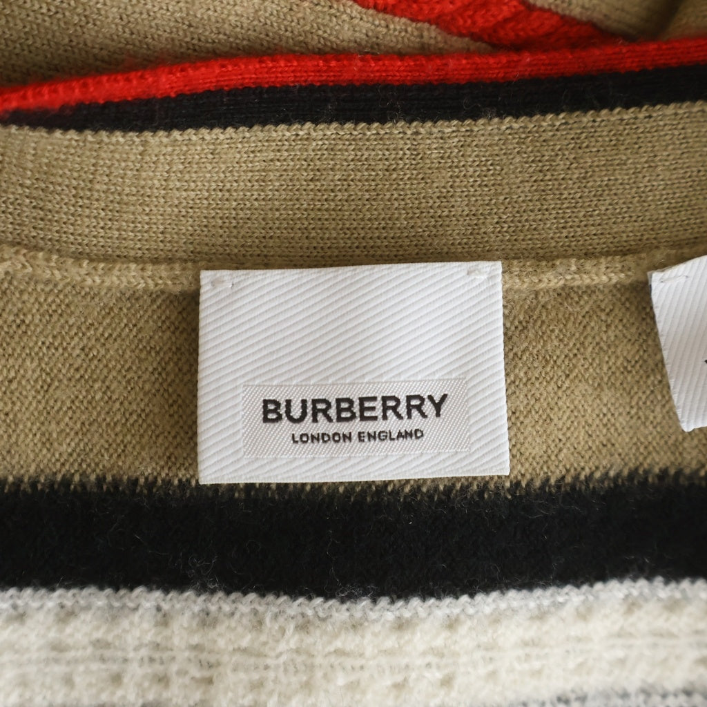 BURBERRY(バーバリー) ボーダーニットカーディガン ブラウン レディース 8084328