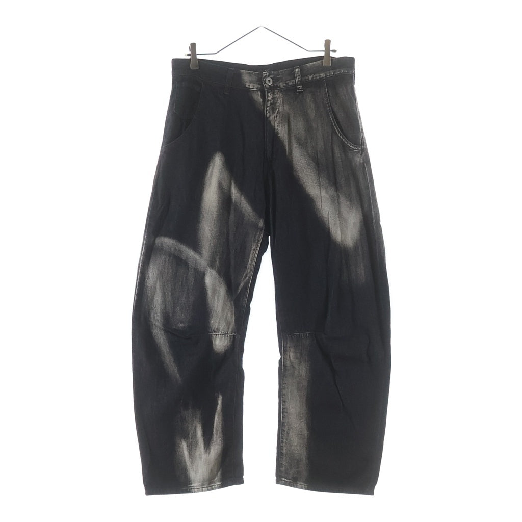 Y's(ワイズ) 24AW SPOTTED DENIM WIDE LEG GUSSET PANTS スポーテッド デニム ワイドレッグ ガセットパンツ グレー YO-P98-005