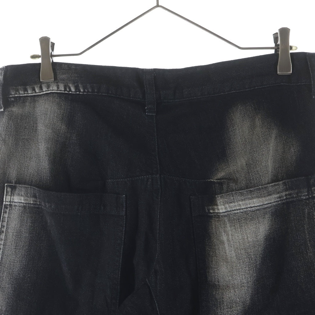 Y's(ワイズ) 24AW SPOTTED DENIM WIDE LEG GUSSET PANTS スポーテッド デニム ワイドレッグ ガセットパンツ グレー YO-P98-005