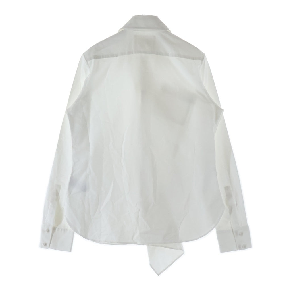 Yohji Yamamoto(ヨウジヤマモト) COTTON TWILL DRAPE BLOUSE コットン ツイル ドレープ ブラウス 長袖シャツ ホワイト PB-B01-002